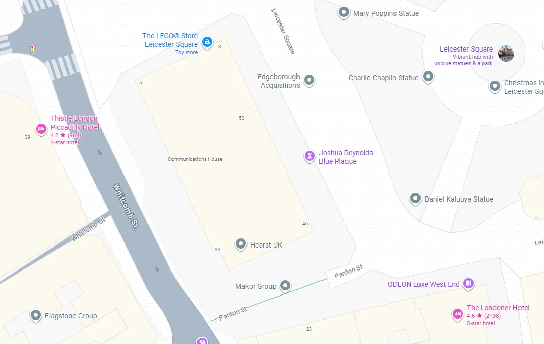 A stylized map showing London